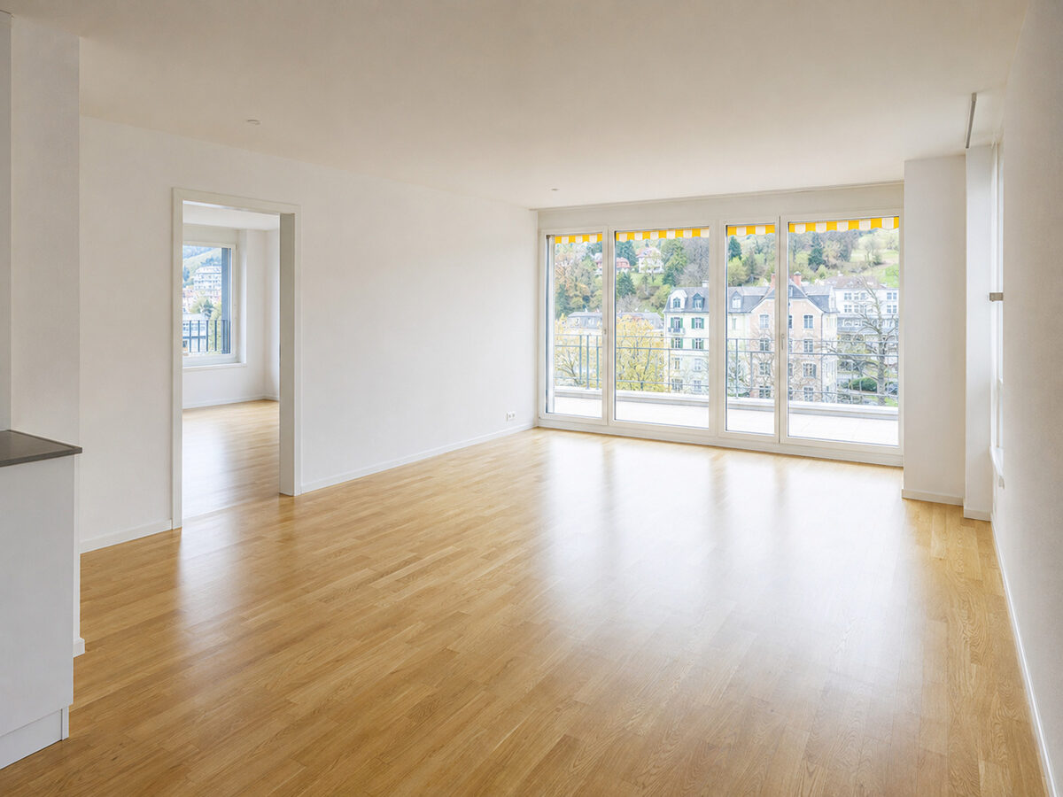 Appartement vide et propre après un nettoyage de fin de bail